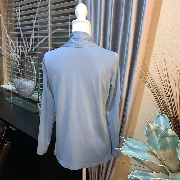 L.L.Bean blue cotton cardigan - Picture 3 of 14